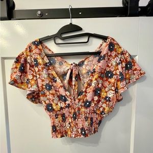 Altar’d State flowery cropped top, size medium